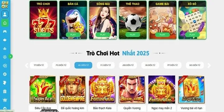 Khám phá sảnh game cược chất lượng tại 99OK