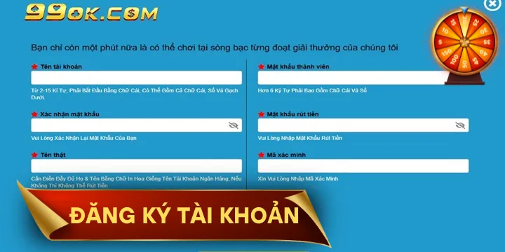 Đăng ký 99OK | Miễn phí & nhận thưởng tân thủ trong 1 nốt nhạc 