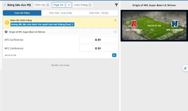 Quy tắc cần nắm rõ khi Bóng bầu dục Mỹ 99OK