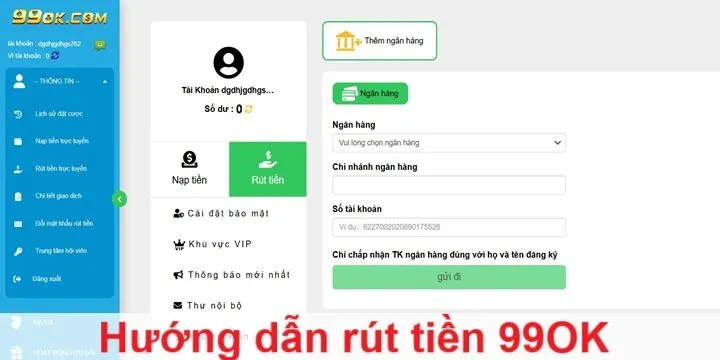 Hướng dẫn rút tiền 99OK với 03 bước đơn giản
