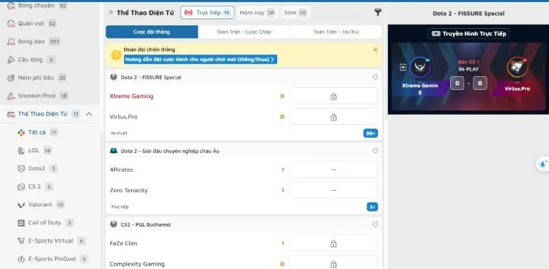 Hướng dẫn tham gia cá cược Thể thao điện tử 99OK